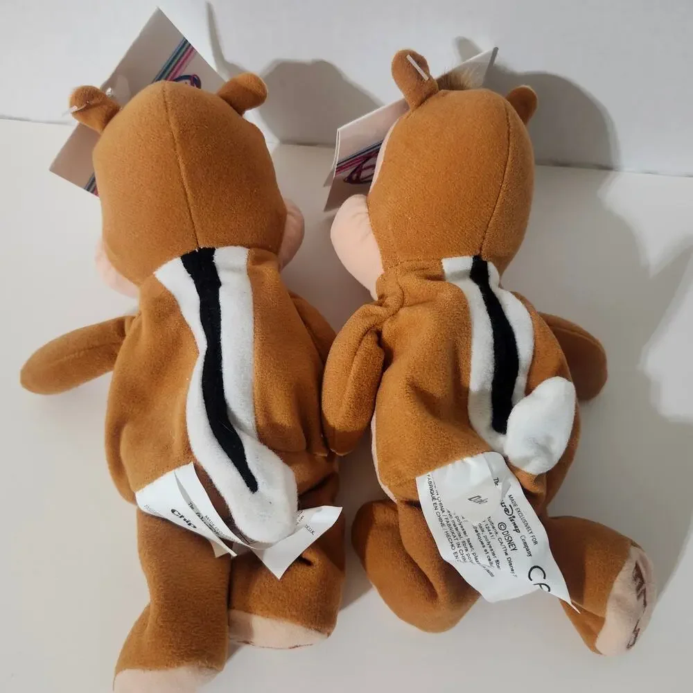 Disney Store Chip & Dale Mini Bean Bag Plush Set NWT Tagged Pair